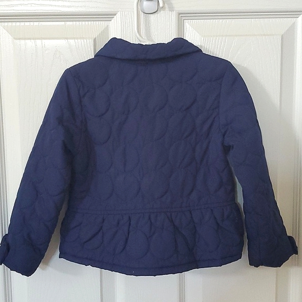 Gymboree Navy Quilted Snap Button Up Jacket Toddler Girls Size 2T - 3T - Picture 3 of 10